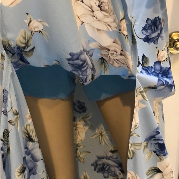 Girly & Flirty BLUE & FLORAL MAXI DRESS BOHO STYLE - Picture 8 of 8